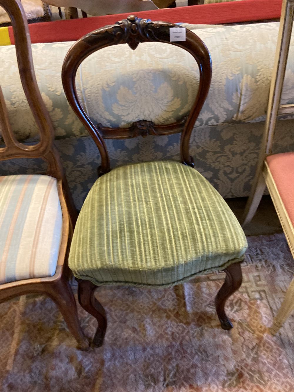 A Chippendale style dining chair and three other dining chairs (4)